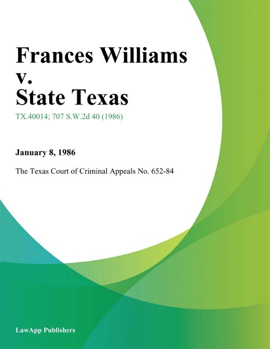 Frances Williams v. State Texas