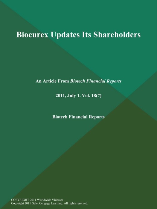 Biocurex Updates Its Shareholders