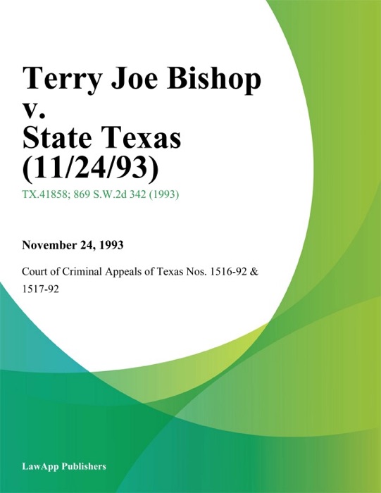 Terry Joe Bishop V. State Texas (11/24/93)