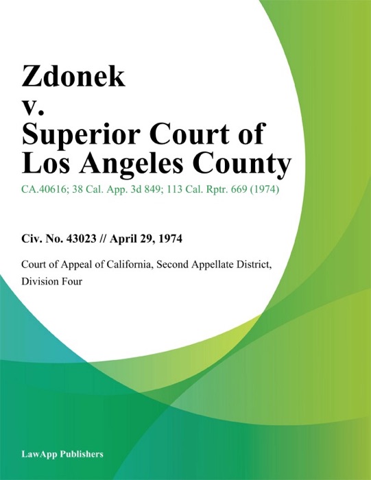 Zdonek v. Superior Court of Los Angeles County