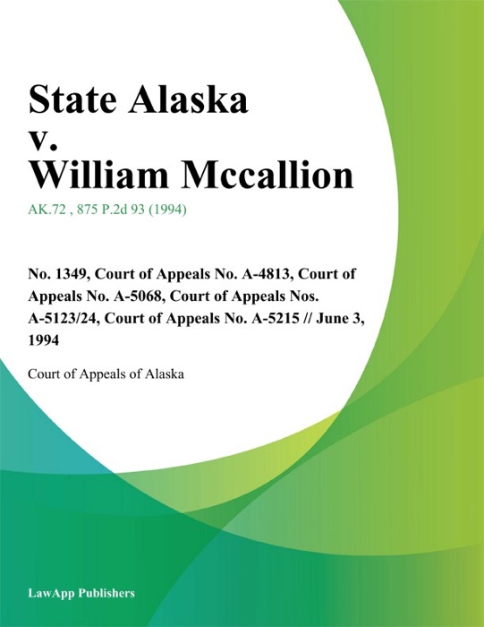 State Alaska v. William Mccallion