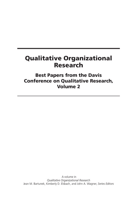 Qualitative Organizational Research - Volume 2