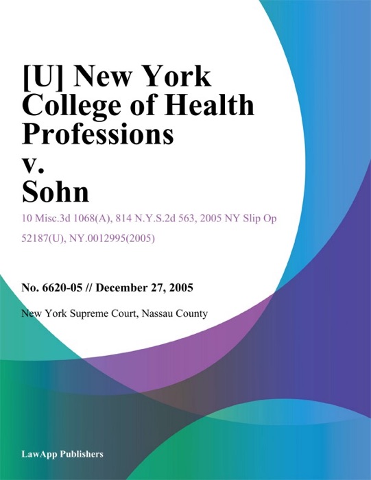New York College of Health Professions v. Sohn