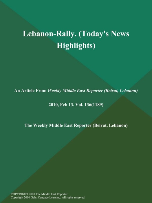 Lebanon-Rally (Today's News Highlights)