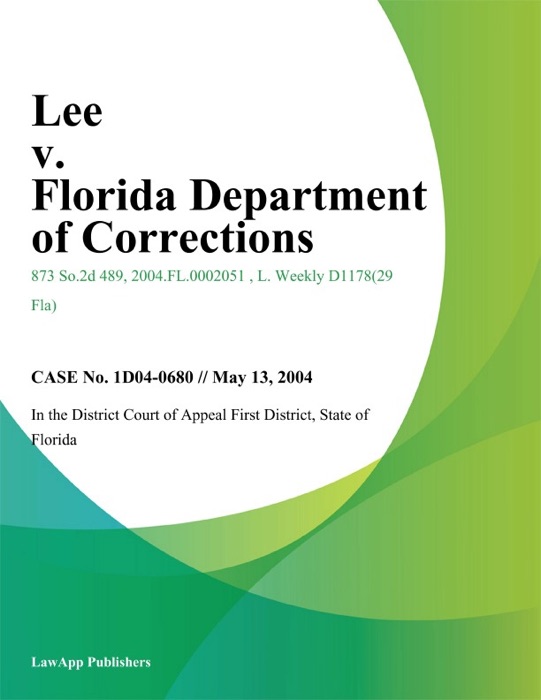 Lee v. Florida Department of Corrections