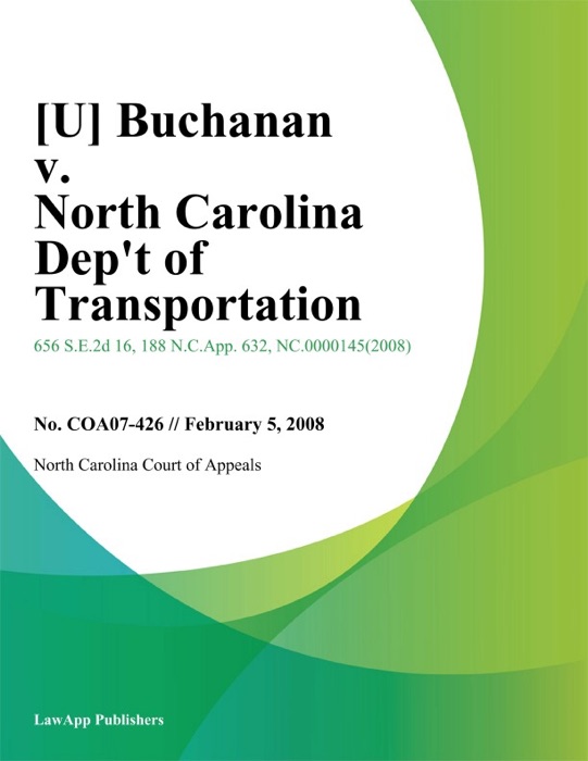 Buchanan v. North Carolina Dept of Transportation