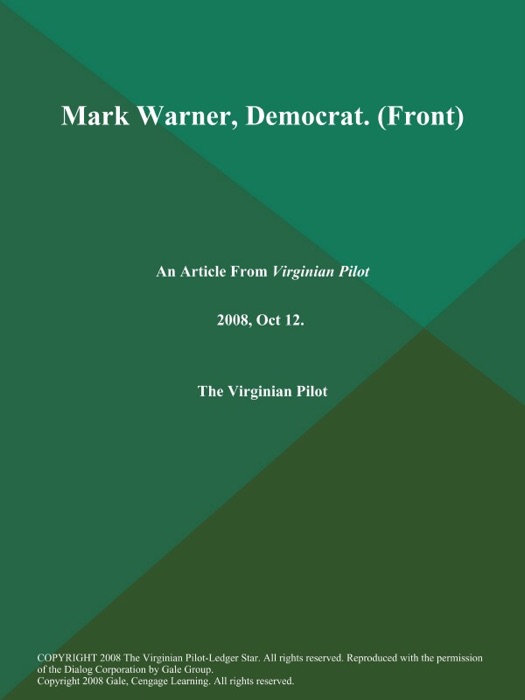 Mark Warner, Democrat (Front)