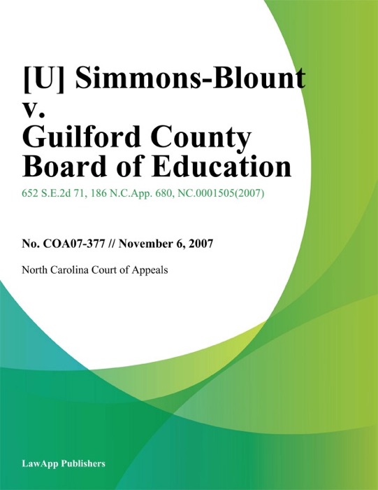 Simmons-Blount v. Guilford County Board of Education