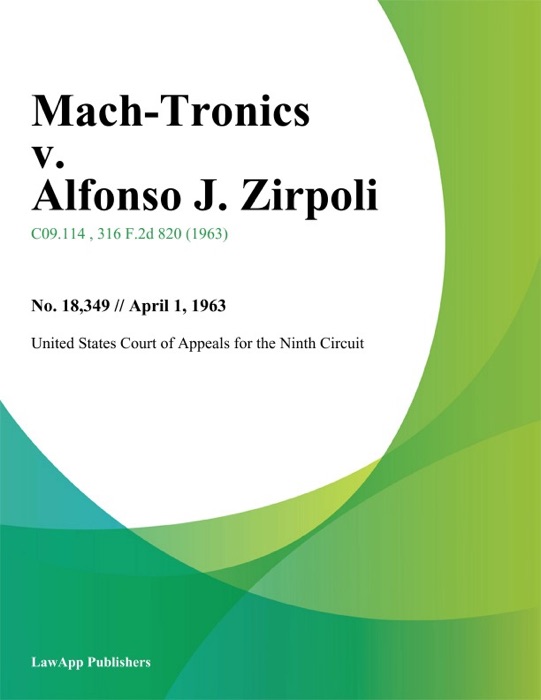 Mach-Tronics v. Alfonso J. Zirpoli