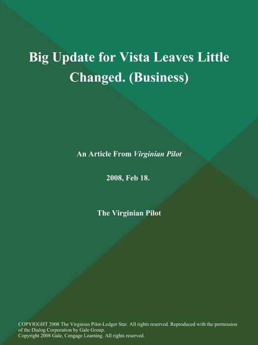 Big Update for Vista Leaves Little Changed (Business)