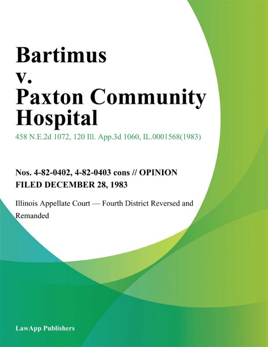 Bartimus v. Paxton Community Hospital