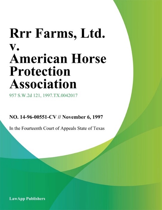 RRR Farms, Ltd. v. American Horse Protection Association, Inc.