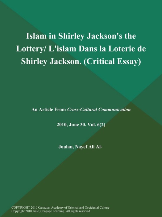 Islam in Shirley Jackson's the Lottery/ L'islam Dans la Loterie de Shirley Jackson (Critical Essay)
