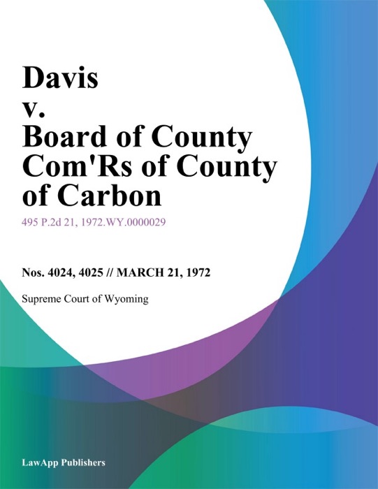 Davis v. Board of County Comrs of County of Carbon