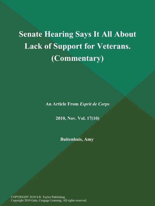 Senate Hearing Says It All About Lack of Support for Veterans (Commentary)