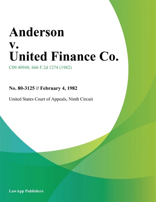 Anderson v. United Finance Co.