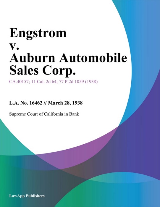 Engstrom V. Auburn Automobile Sales Corp.