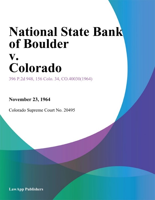 National State Bank of Boulder v. Colorado