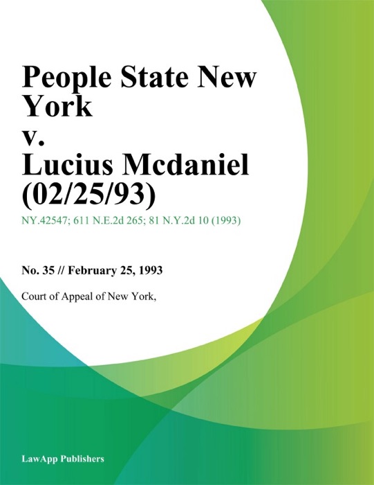 People State New York v. Lucius Mcdaniel