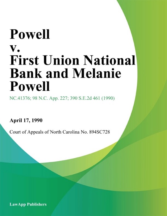 Powell v. First Union National Bank and Melanie Powell