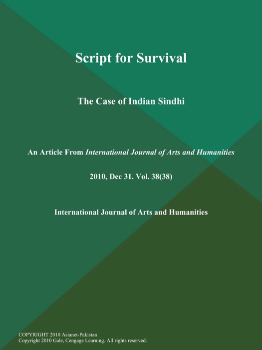 Script for Survival: The Case of Indian Sindhi