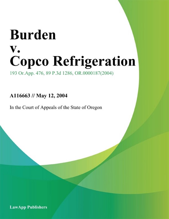 Burden v. Copco Refrigeration