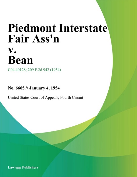 Piedmont Interstate Fair Ass'n v. Bean