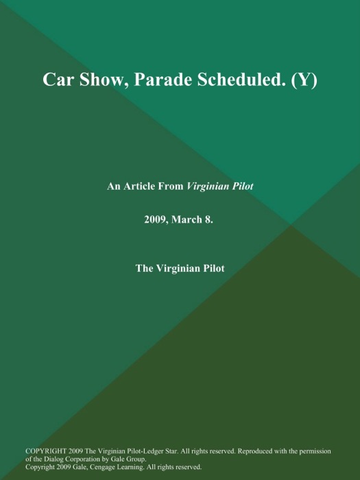 Car Show, Parade Scheduled (Y)