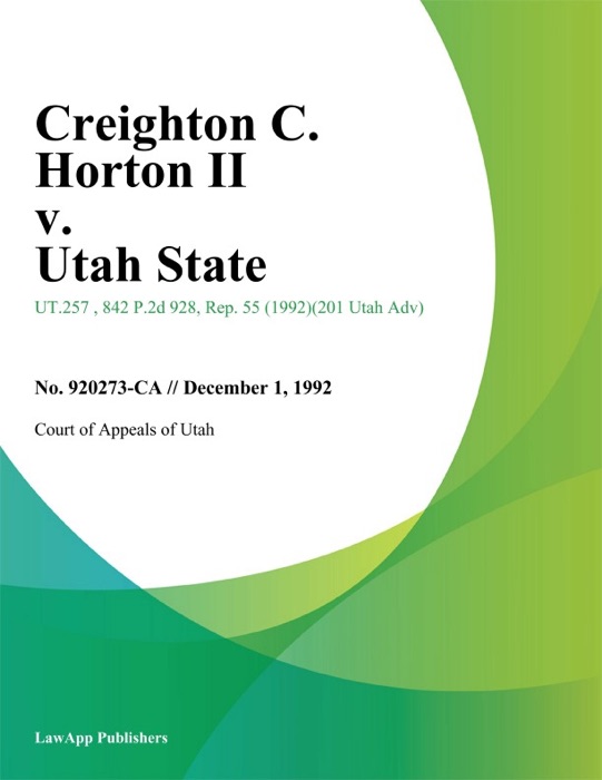 Creighton C. Horton Ii v. Utah State