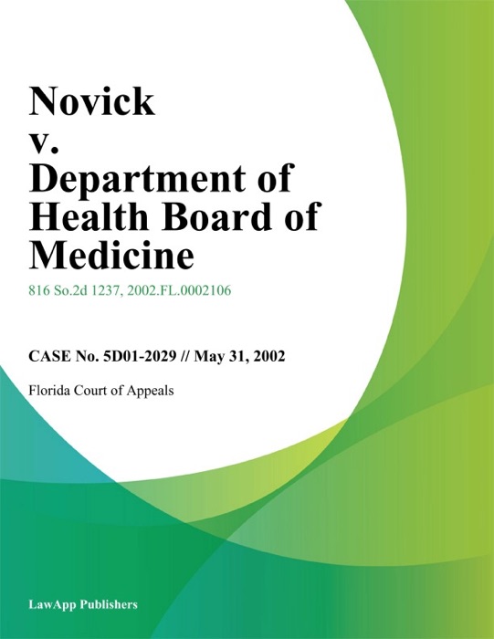 Novick v. Department of Health Board of Medicine