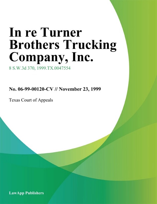 In Re Turner Brothers Trucking Company