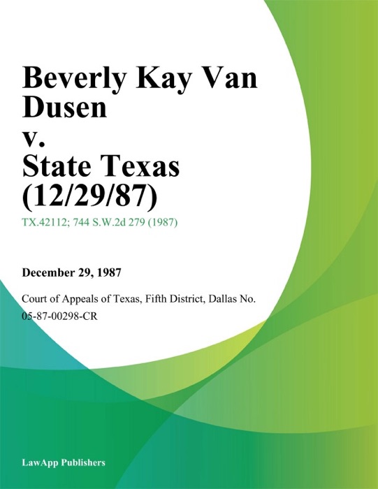 Beverly Kay Van Dusen v. State Texas