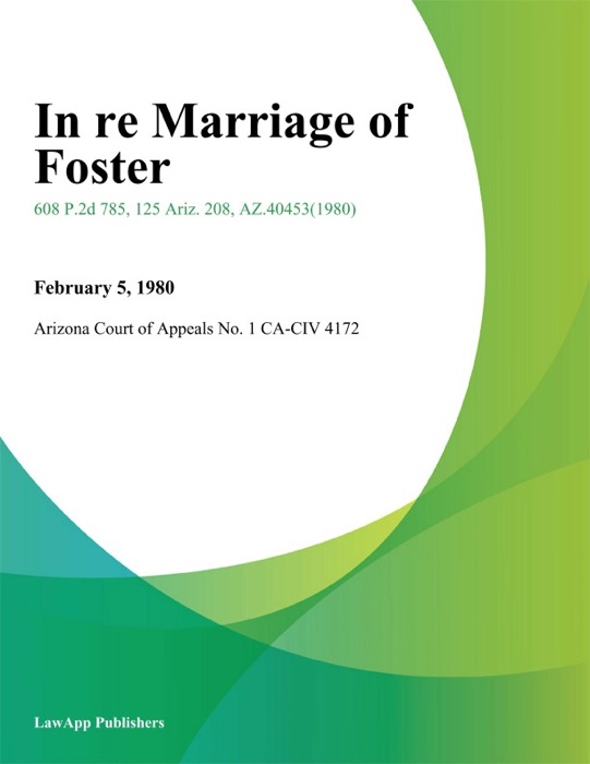 In Re Marriage of Foster
