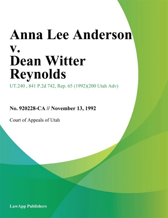 Anna Lee anderson v. Dean Witter Reynolds