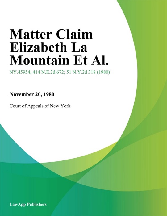 Matter Claim Elizabeth La Mountain Et Al.