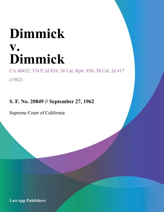 Dimmick V. Dimmick
