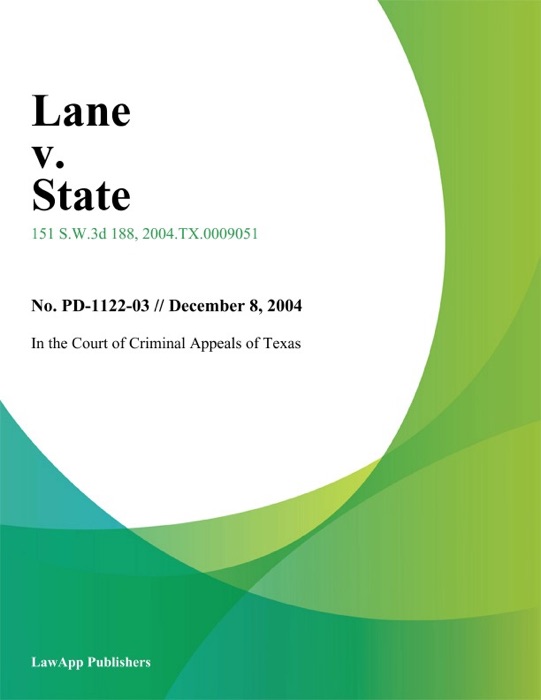 Lane V. State