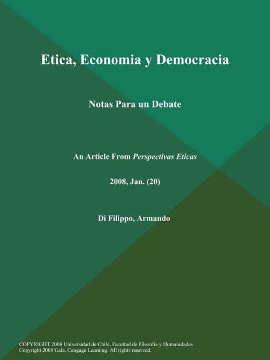 Etica, Economia y Democracia: Notas Para un Debate