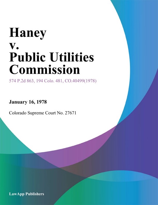 Haney v. Public Utilities Commission