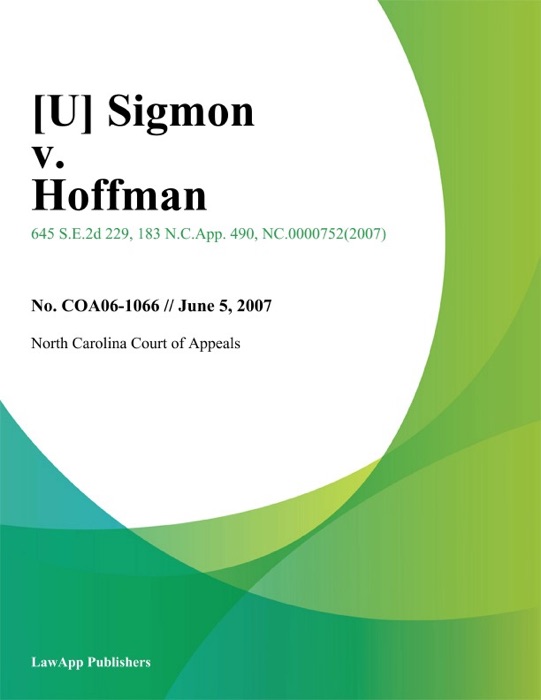 Sigmon v. Hoffman