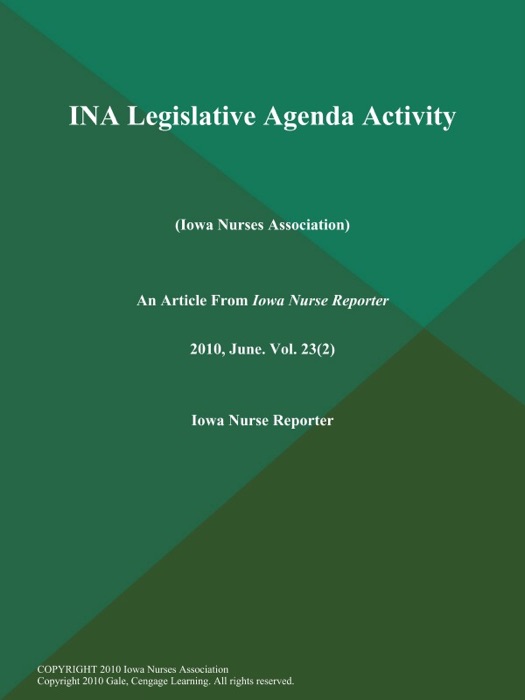 Ina Legislative Agenda Activity (Iowa Nurses Association)