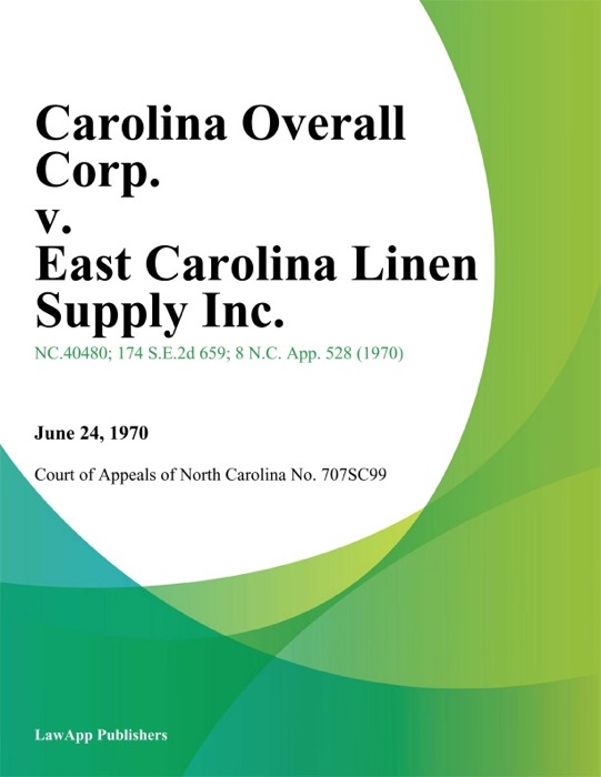 Carolina Overall Corp. v. East Carolina Linen Supply Inc.