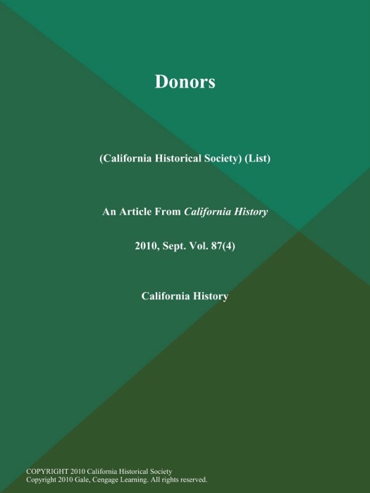 Donors (California Historical Society) (List)