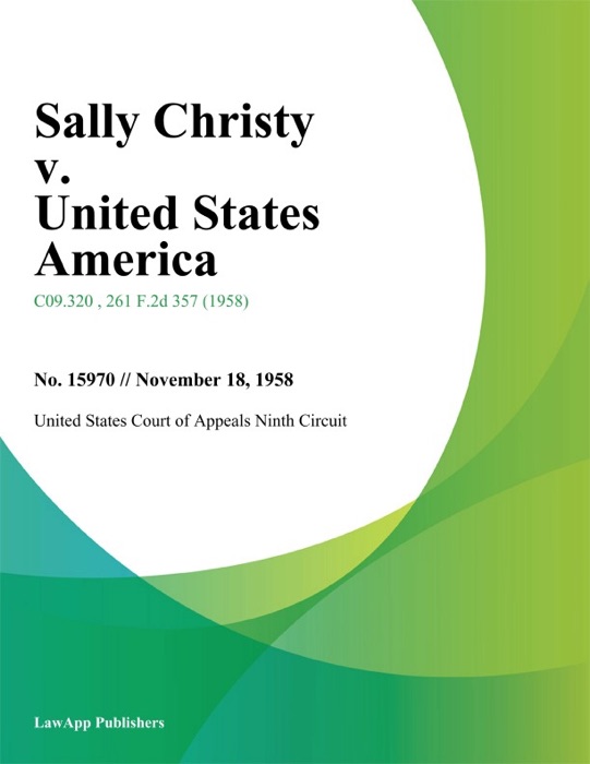 Sally Christy v. United States America