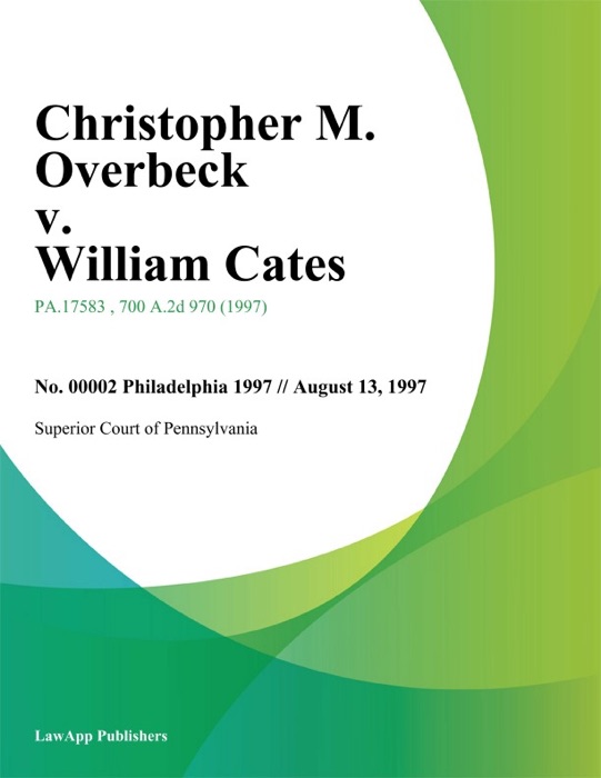 Christopher M. Overbeck v. William Cates