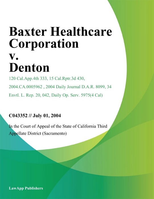 Baxter Healthcare Corporation V. Denton