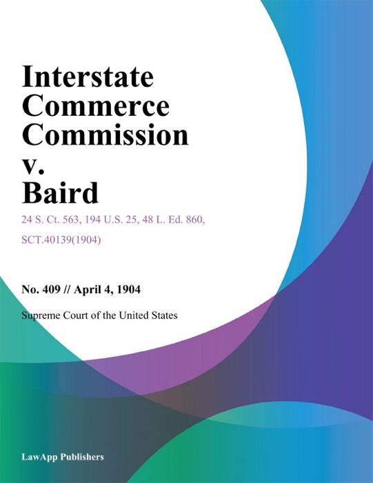 Interstate Commerce Commission v. Baird