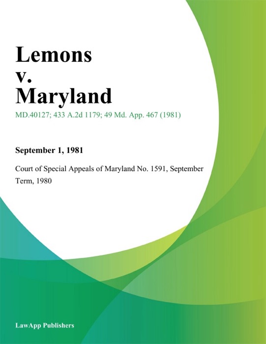 Lemons v. Maryland
