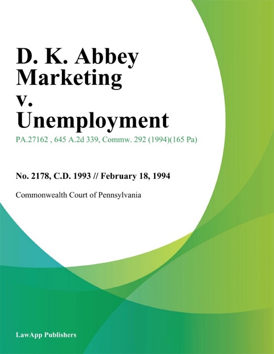 D. K. Abbey Marketing v. Unemployment