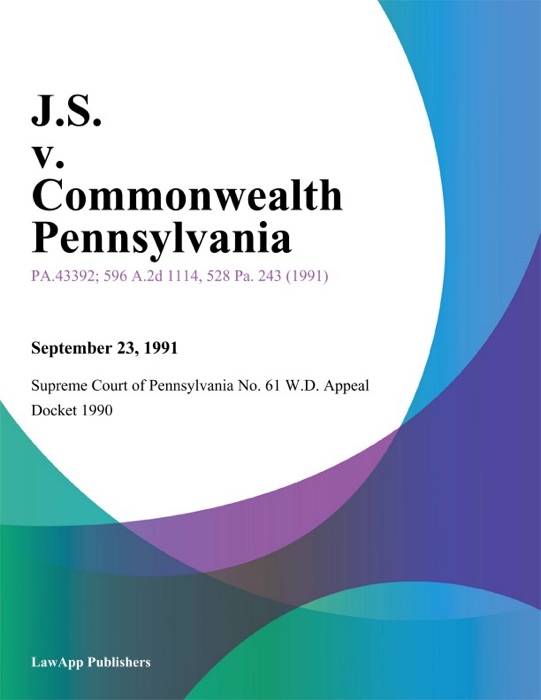 J.S. v. Commonwealth Pennsylvania